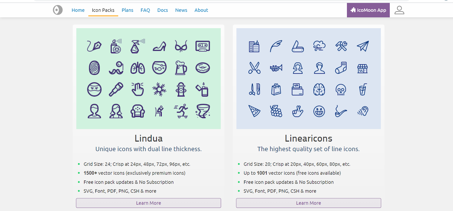 icon fonts: IcoMoon